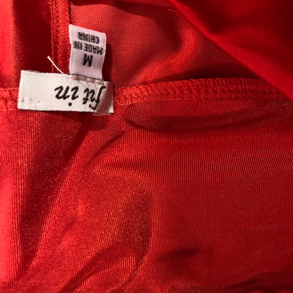 fit in red biker shorts